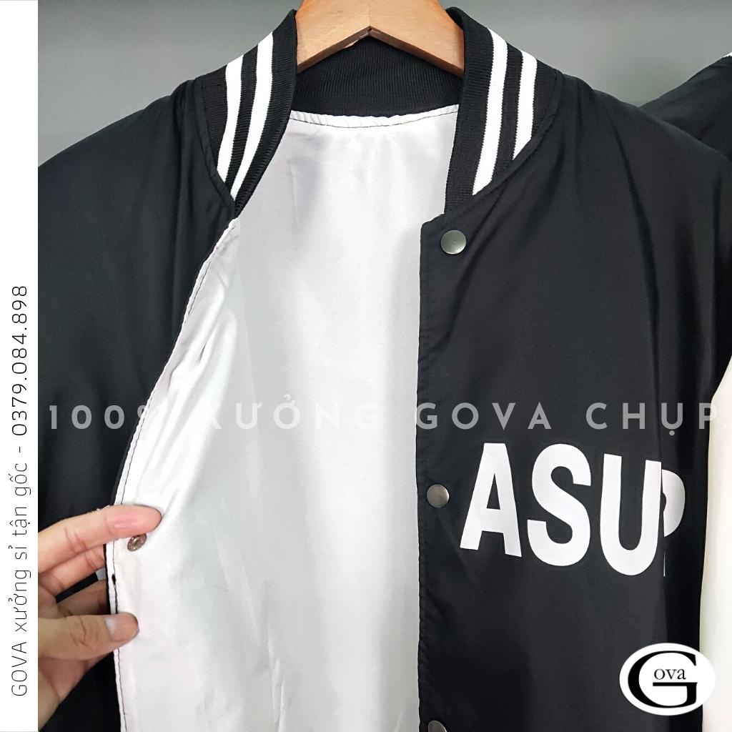 Áo Khoác Dù CHỮ CHMP.ASUP 2 Lớp Form Rộng Nam Nữ Unisex, Áo Gió Bomber Chống Nắng Ulzzang GOVA