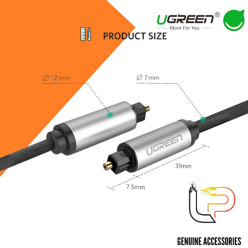 Dây Cáp Optical Audio Ugreen Vỏ Nhôm Bọc Dù Ugreen 10539 - Ugreen 10540 - Ugreen 10541 - Ugreen 10542