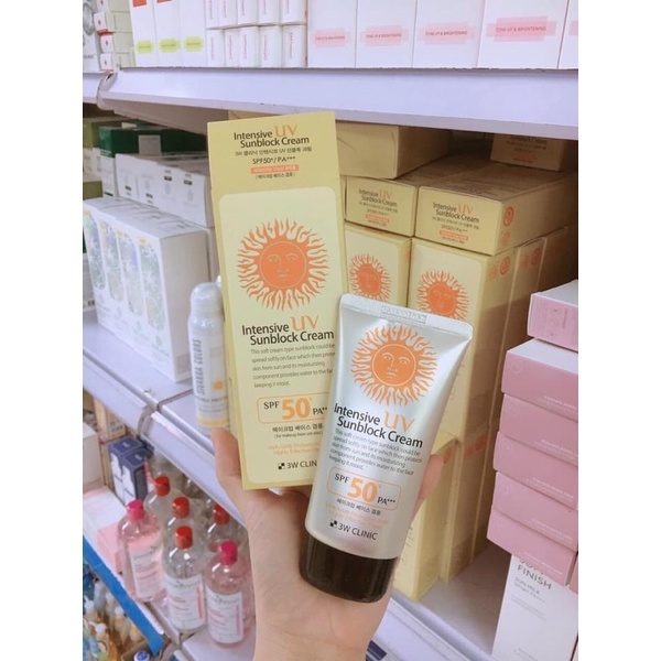 Kem chống nắng 3W Clinic intensive uv sunblock cream SPF50 PA +++