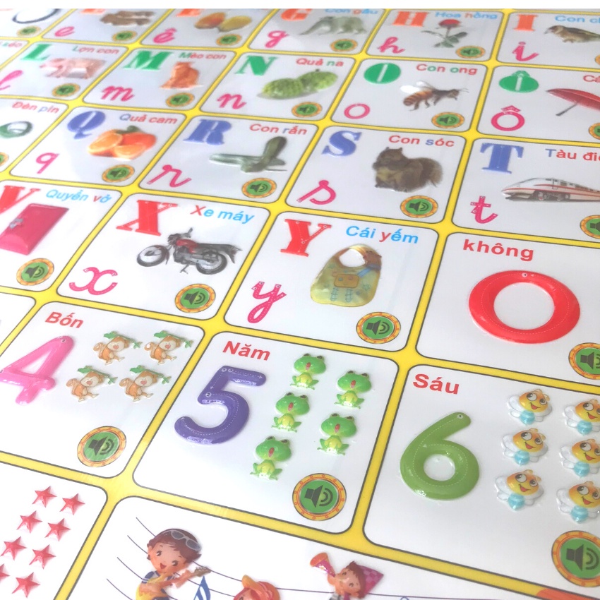 [Combo 4 Bộ+Tặng Pin]Bảng Chữ Cái Điện Tử Vàng, Thêm 3 Chủ Đề Thông Minh, Biết Nói, Bảng Học Chữ Tiếng Việt ZOLY SHOP