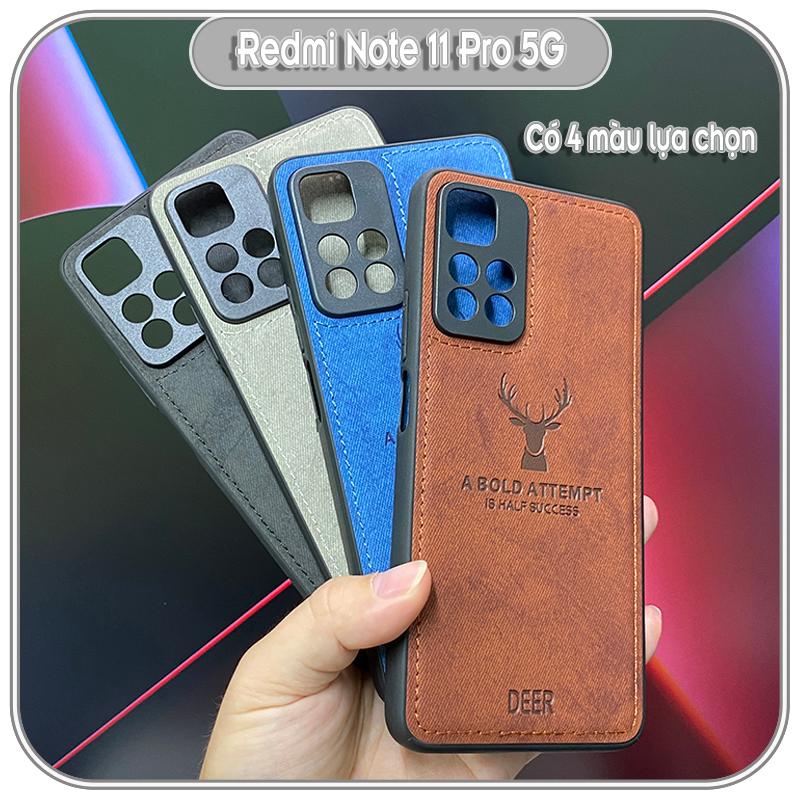 Ốp lưng cho Xiaomi Redmi Note 11 Pro Plus 5G giả da con hươu DEER