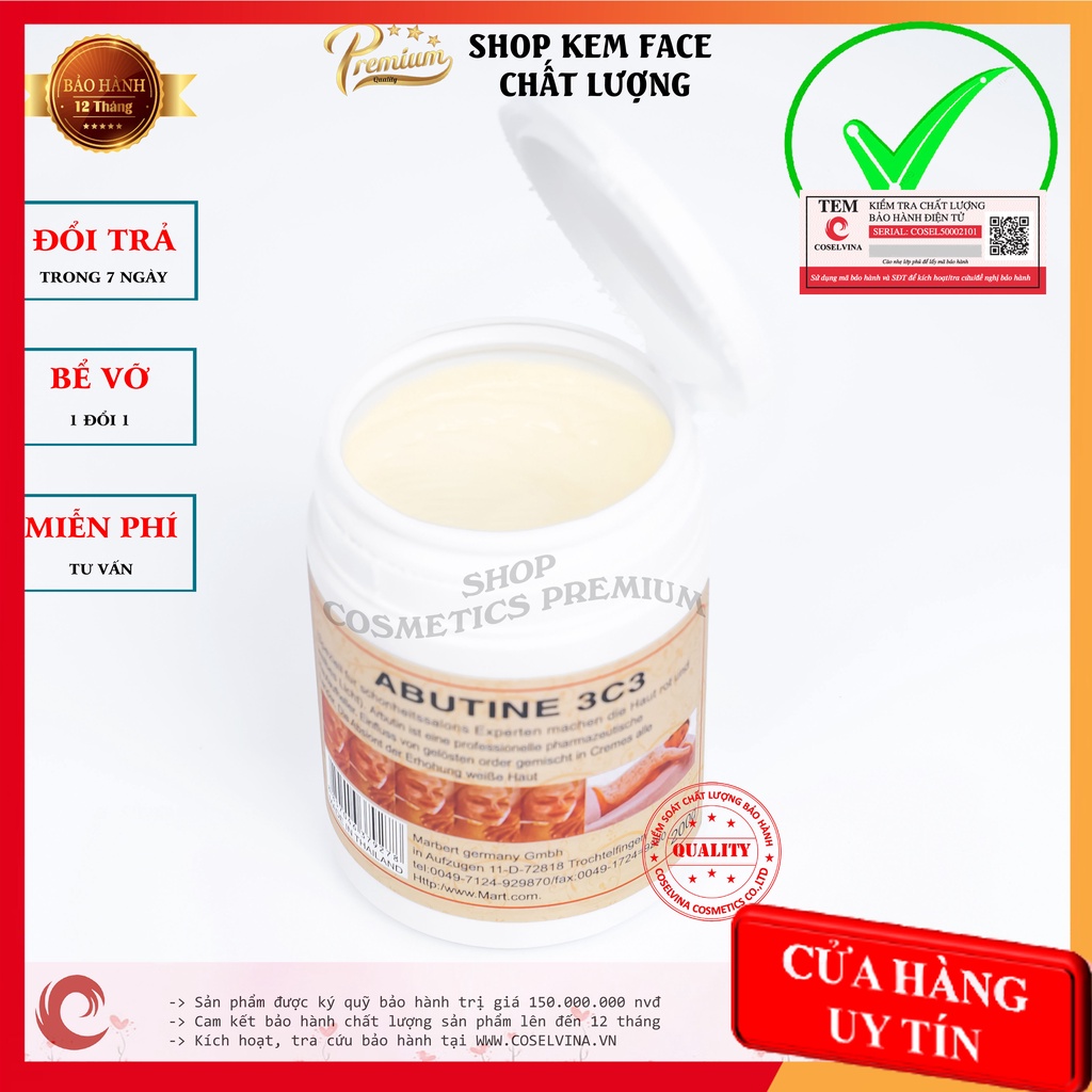 Kem Body kích trắng Abutine 3C3 kích hoạt bảo hành
