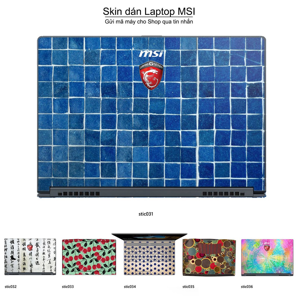 Skin dán Laptop MSI in hình Hoa văn sticker _nhiều mẫu 6 (inbox mã máy cho Shop)