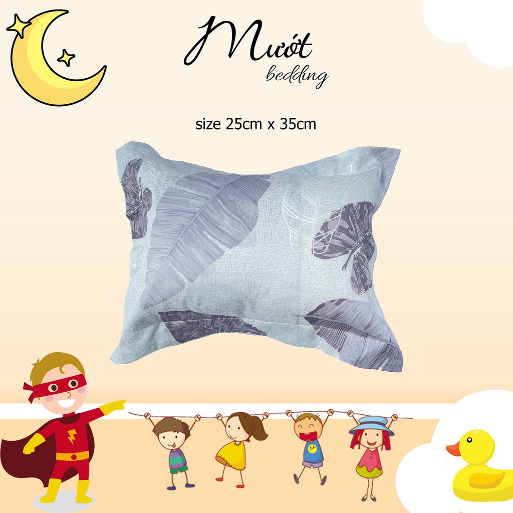 Gối cho bé, gối cho bé sơ sinh, gối trẻ em chất liệu Cotton Size 25x35cm Mướt Bedding