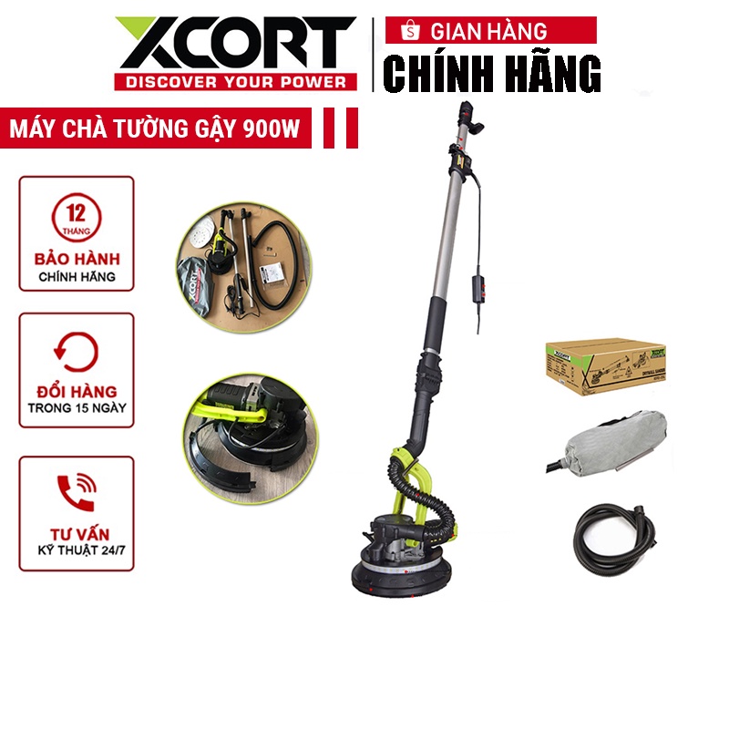 Máy chà tường 900W XCORT Máy chà tường kèm cán dài Bảo hành 12 tháng chính hãng