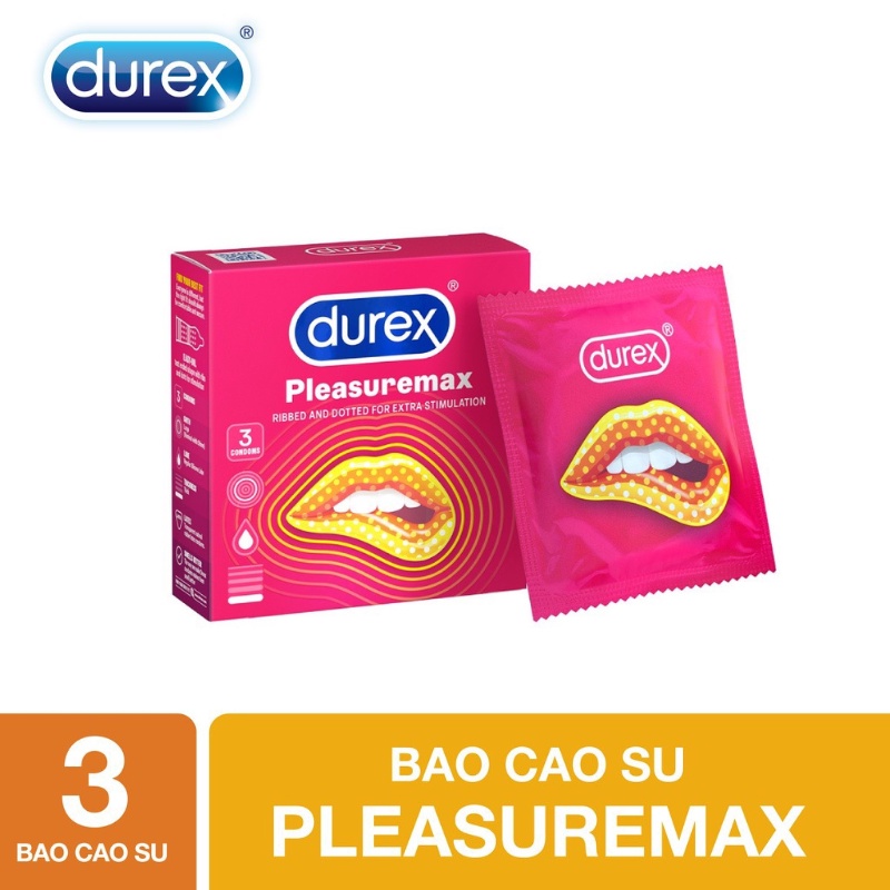 Bao cao su gân gai Durex Pleasuremax hộp 3 cái