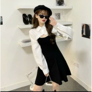 Áo sơ mi croptop phối bèo siêu xinh xắn