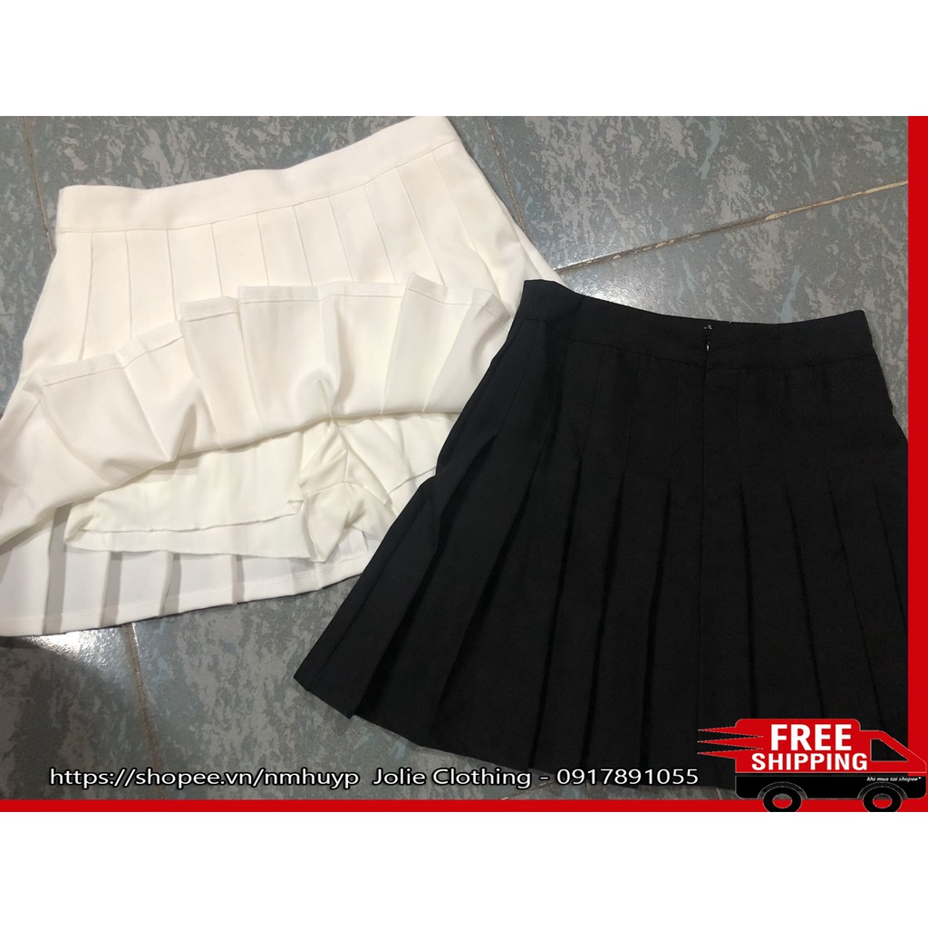 Joliecloset Hot Chân Váy Xếp ly Kaki màu Chữ A Dáng ngắn Váy Thiết Kế xếp ly | BigBuy360 - bigbuy360.vn
