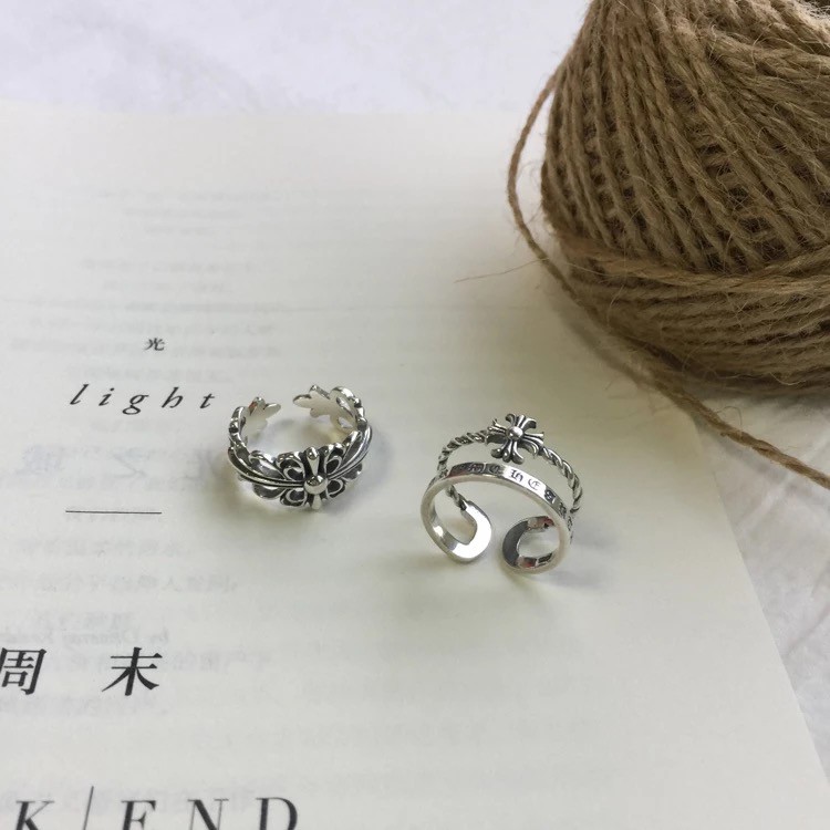 Nhẫn đeo ngón tay phong cách retro hàn nhật hongkong có thể điều chỉnh kích thước dành cho nam và nữ