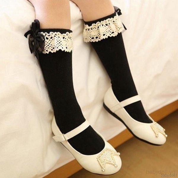 Vớ Cao Tới Gối Đính Nơ Dễ Thương Cho Bé Gái