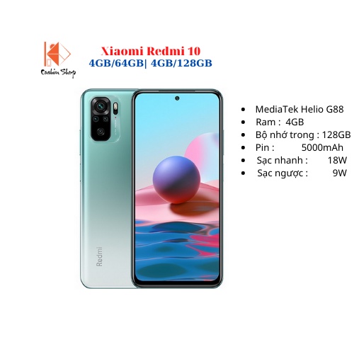 Điện thoại Xiaomi Redmi 10 4GB/64GB | 4GB/128GB Hàng chính hãng