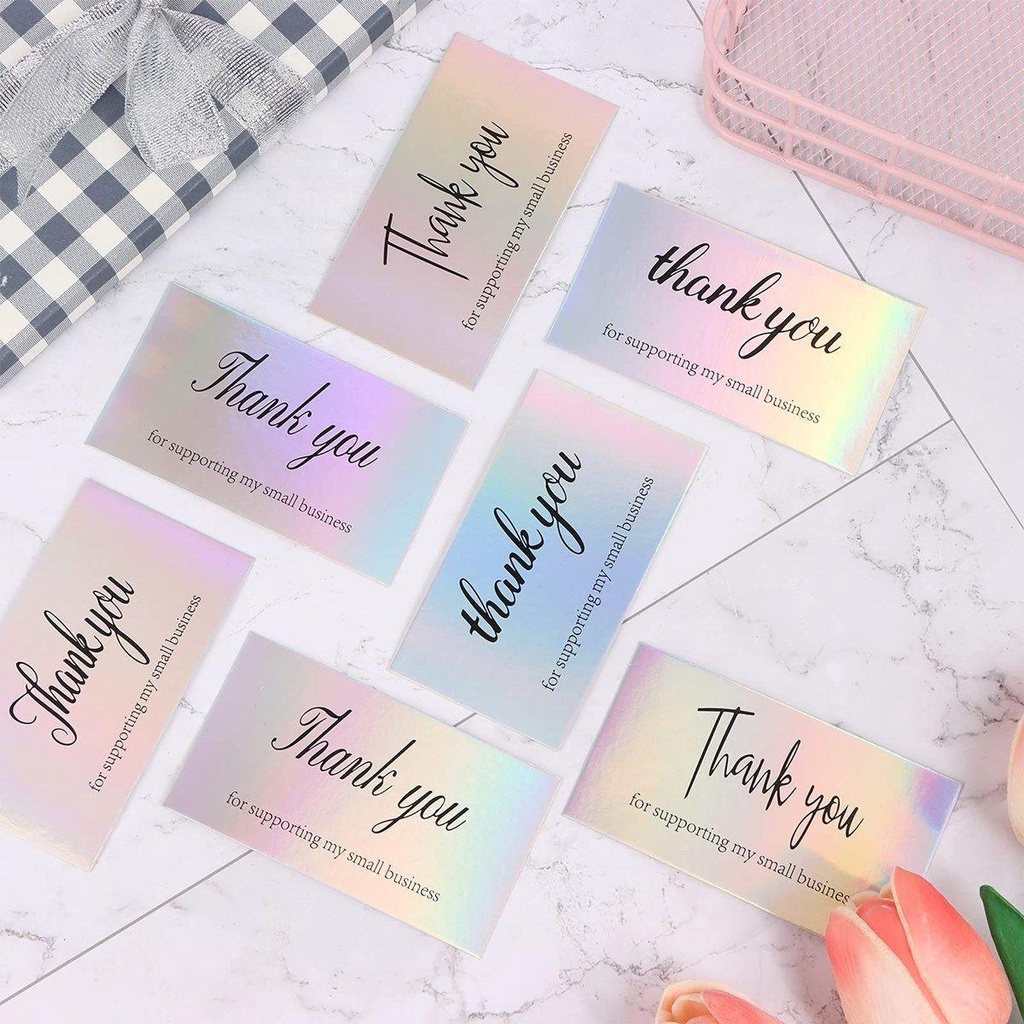 Set 50 Tấm Thẻ Giấy In Chữ Thank You