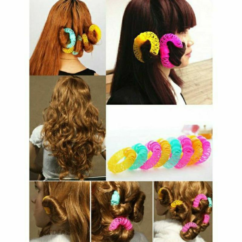 Bộ lô cuốn tóc lò xo không nhiệt 1 cái-6 cái/8 cái