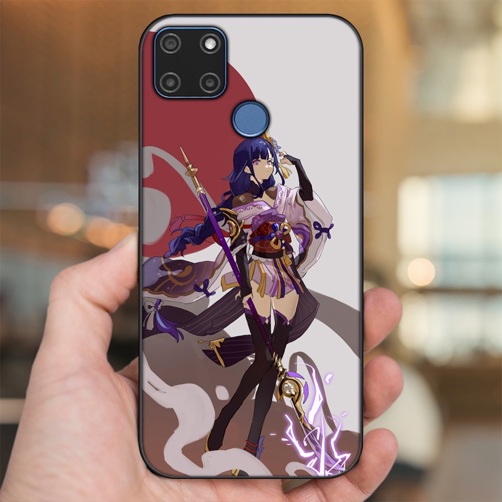 Ốp lưng Realme C12, C21Y viền đen in hình Raiden Shogun Genshin Impact