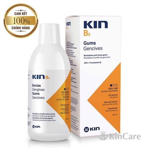 Kin B5 (C/500ml) - Nước súc miệng hằng ngày làm sạch mảng bám, phục hồi nướu răng