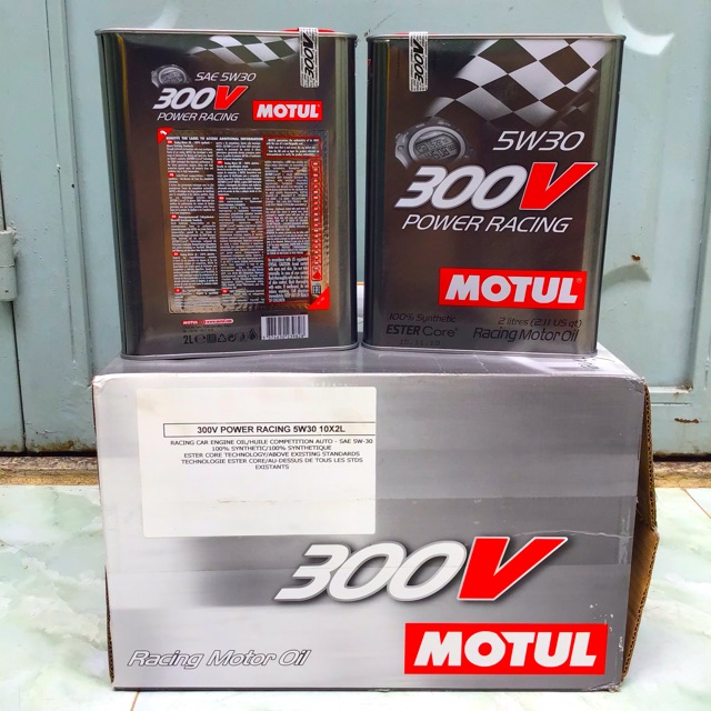 Nhớt MOTUL 300V Power Racing 5W30 2L Made in France