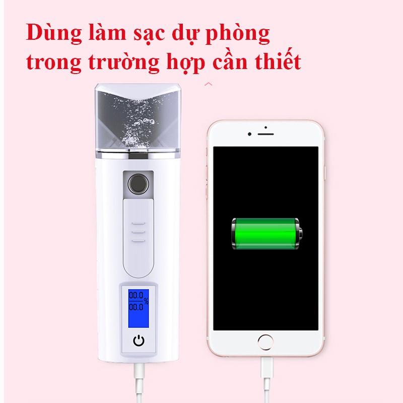 Máy phun sương cầm tay xịt khoáng mini xông hơi mặt Nano tạo ẩm cấp ẩm cho da