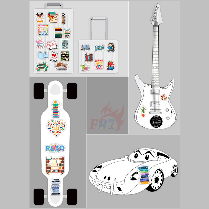 Bộ 100 Cái/Bộ ❉ Sticker Dán Trang Trí Sách Chữ I Love Reading Series A Let's Read Good ❉ Miếng Dán Trang Trí Đa Năng DIY Thời Trang