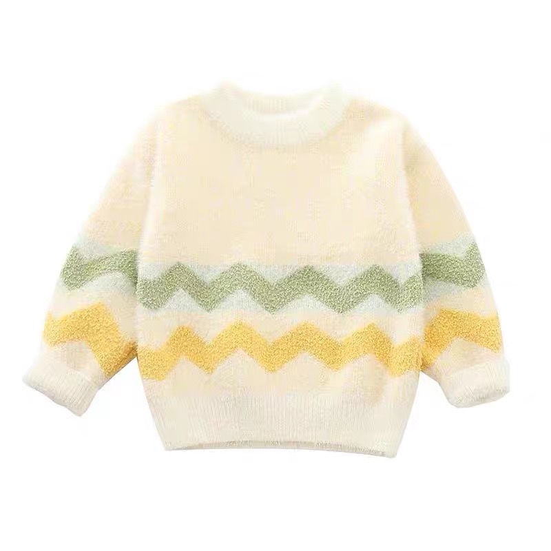 Áo sweater lông chồn tay dài dễ thương xinh xắn cho bé