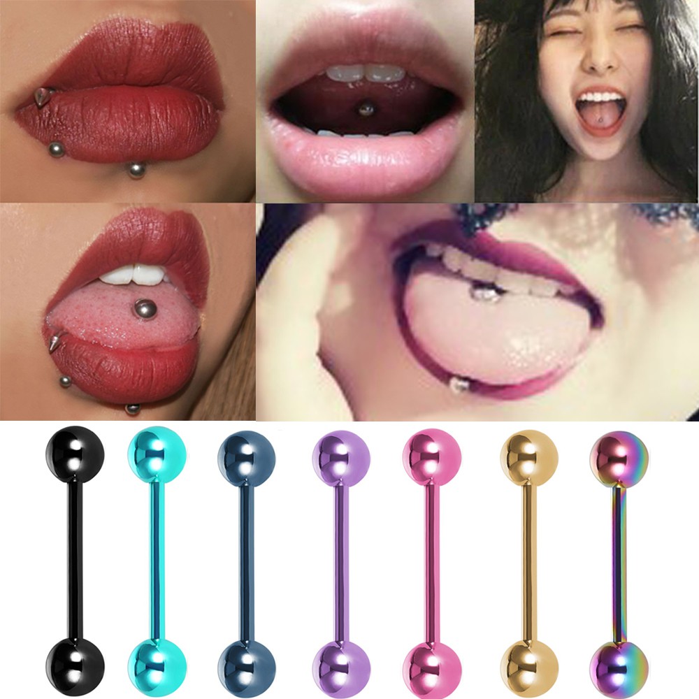 Khuyên lưỡi thép không gỉ nhiều màu sắc
