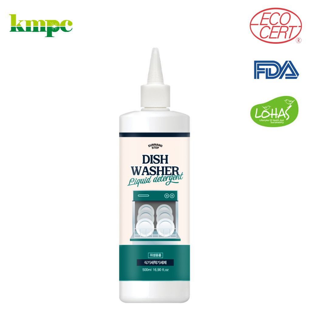 [Kèm deal 1K] Nước máy rửa bát  chuyên dụng Eunnano Step 500ml, dùng cho mọi loại máy Bosch, Eurosun, Texgio