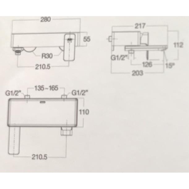 Vòi Tắm Sen Gắn Tường Nóng Lạnh American Standard WF-1311