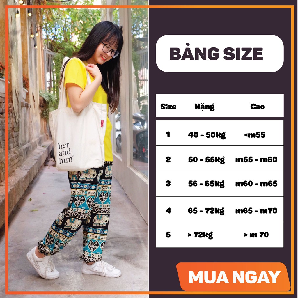 [SALE63]  Quần lanh thổ cẩm 🌈 may tại xưởng 🌈 Quần alibaba lanh thái nam nữ hoạt tiết thổ cẩm phom to 40 - 80kg nhiều 