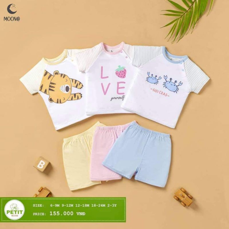 Moon -  XẢ KHO Bộ cộc petit Moon cho bé 6-18kg