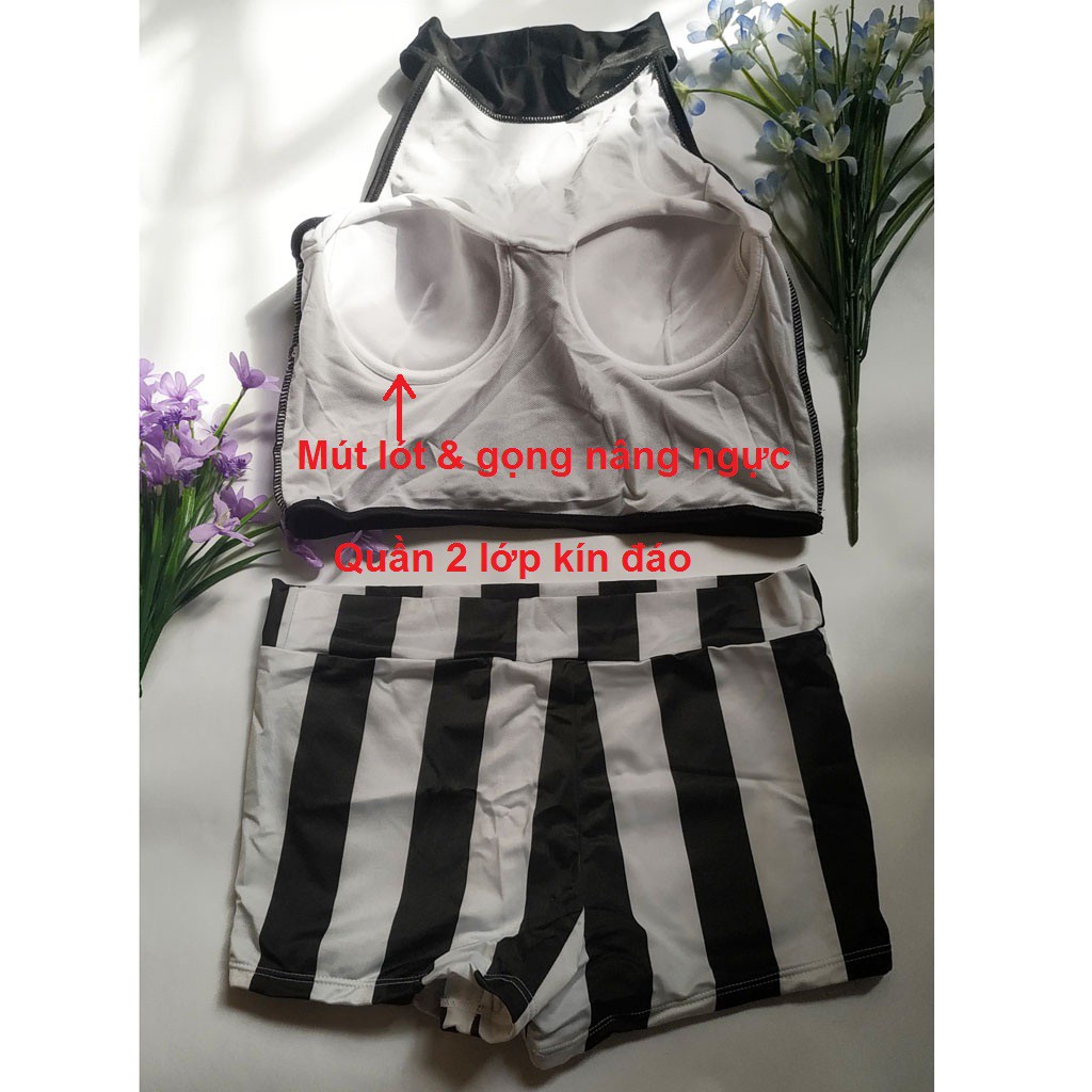 [ẢNH THẬT] Đồ bơi nữ, bộ đồ bơi áo croptop quần short BK-091i | BigBuy360 - bigbuy360.vn