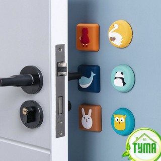 Nút chống chạm cửa HOẠT HÌNH, miếng nhựa đệm cửa giảm tiếng ồn, chống shock tay nắm cửa, chống trầy xước GD_Chancua-hh