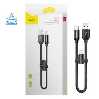 Cáp Sạc Nhanh Baseus Dây Ngắn 23cm Cổng Lightning Có Tích Hợp Thêm Cổng Micro Usb/ Type-C