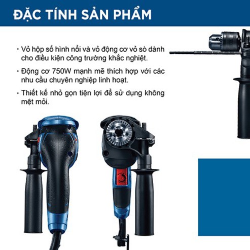 [HÀNG CHÍNH HÃNG] Máy Khoan Động Lực Bosch GSB 16 RE (Hộp Nhựa)