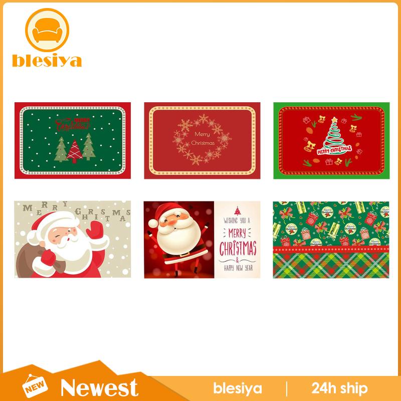 Set 6 Tấm Lót Bàn Ăn Cách Nhiệt Họa Tiết Giáng Sinh Trang Trí Nhà Bếp