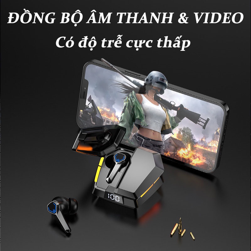 Tai Nghe Gaming Bluetooth 5.3 JX-10 TWS Tai Nghe Chơi Game Không Dây Có Mic Tai Nghe Nhét Tai Siêu Xe - Độ Trễ Cực Thấp