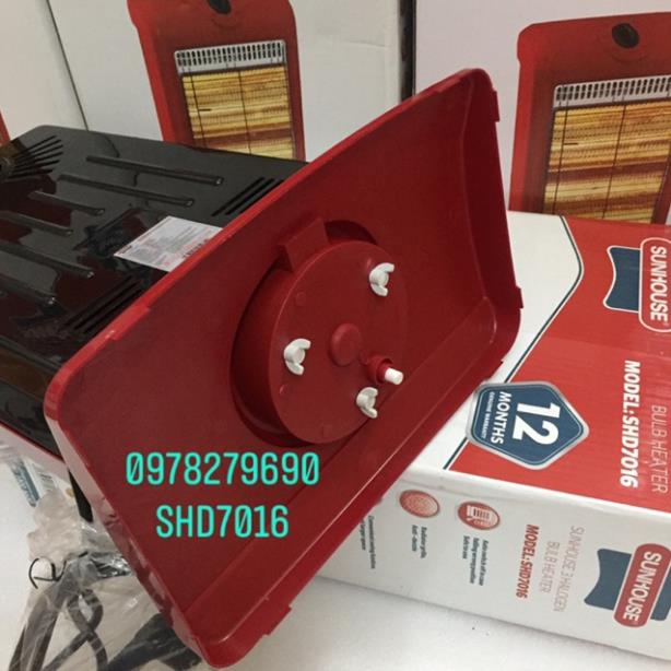 [HÀNG MỚI 2020] SƯỞI ĐIỆN 3 BÓNG HALOGEN SUNHOUSE SHD7016 ĐỎ CÓ QUAY VÀ SƯỞI QUẠT THÂN CAO SHD7006