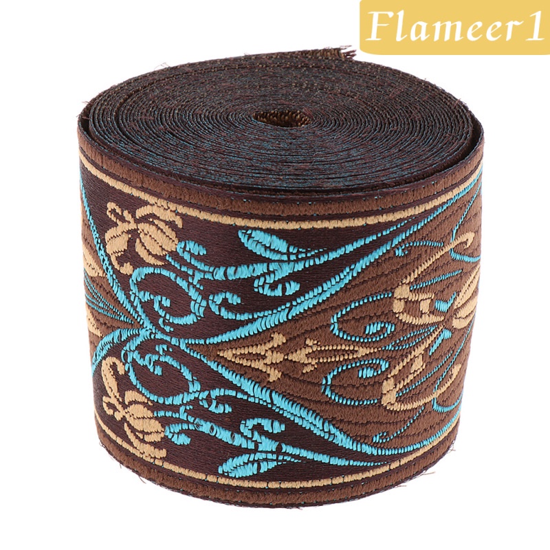 [Flameameer1] Cuộn Dây Ruy Băng Vải Jacquard 5M May Vá Thủ Công 3cm