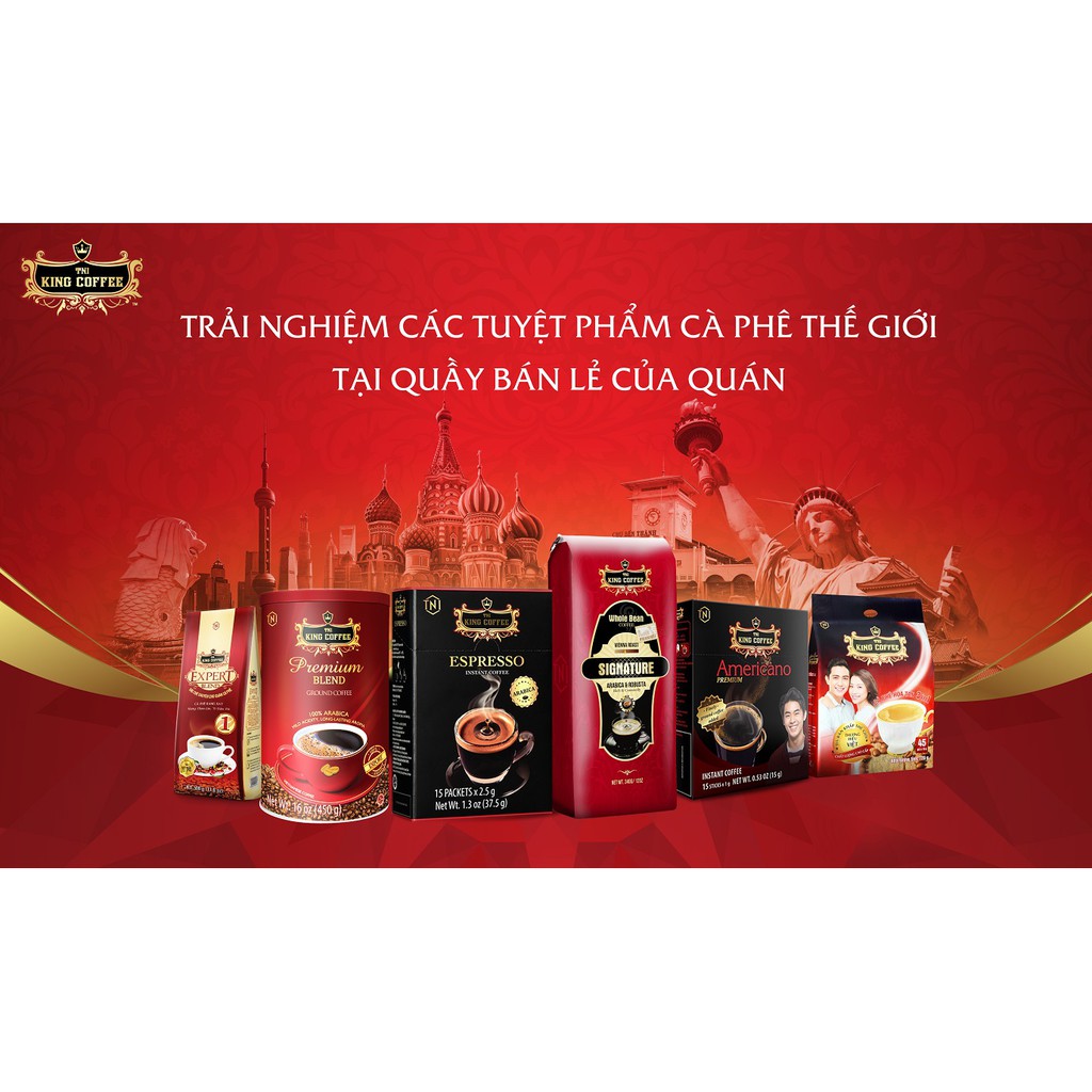 Gói Lẻ 100gr - Mẫu cà phê rang xay King Coffee Expert Blend 1 - Cà phê đậm chất hạt ROBUSTA