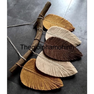 Mành lá macrame trang trí ( có phun keo định hình lá)