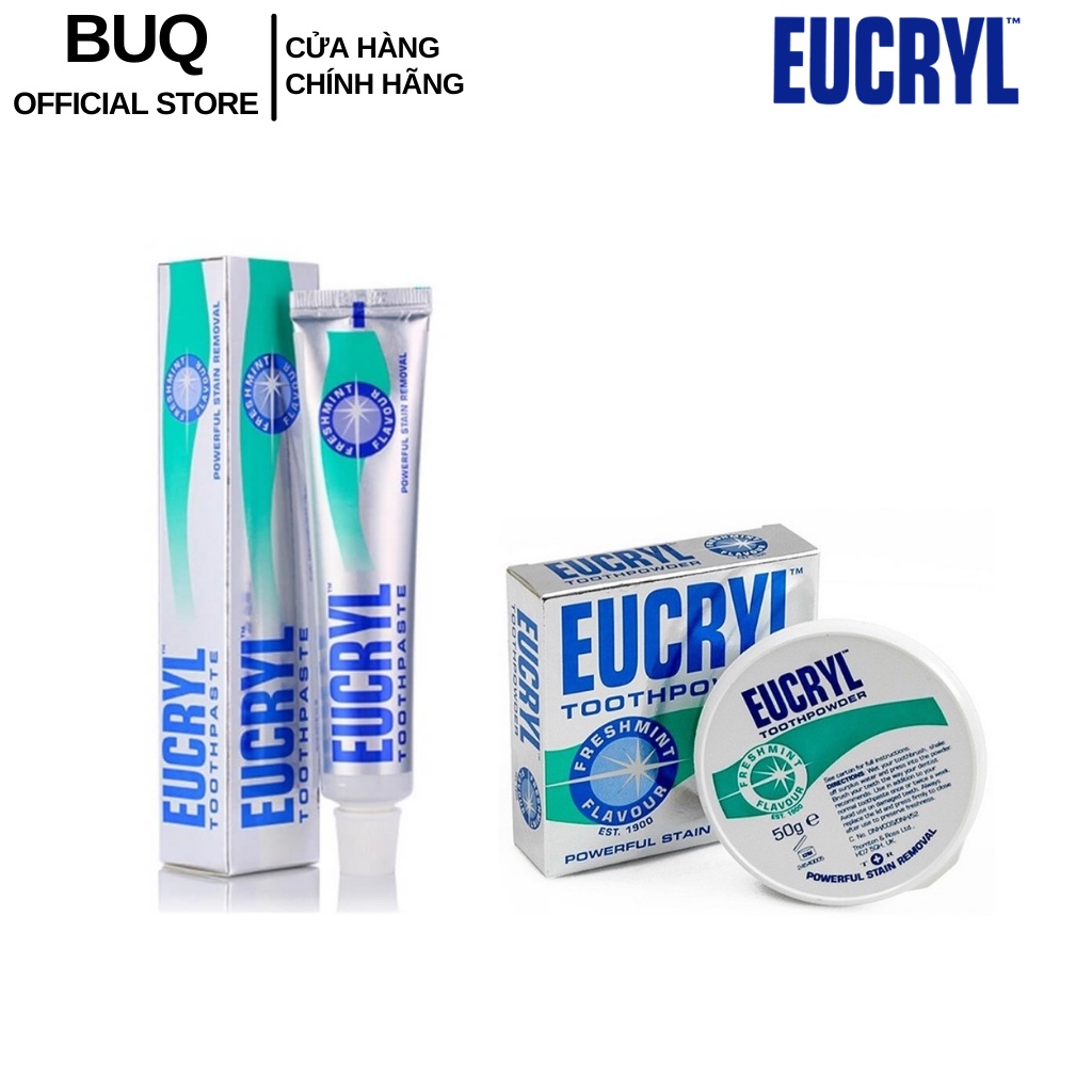Combo Kem Đánh Răng Eucryl 62g + Bột Tẩy Trắng Răng Eucryl 50g