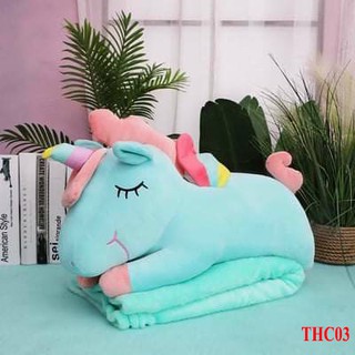 Bộ Chăn thú THC03 đáng yêu mềm mại chăn cho chị em văn phòng công sở kèm thú nhồi bông làm gối siêu đáng yêu ấm áp