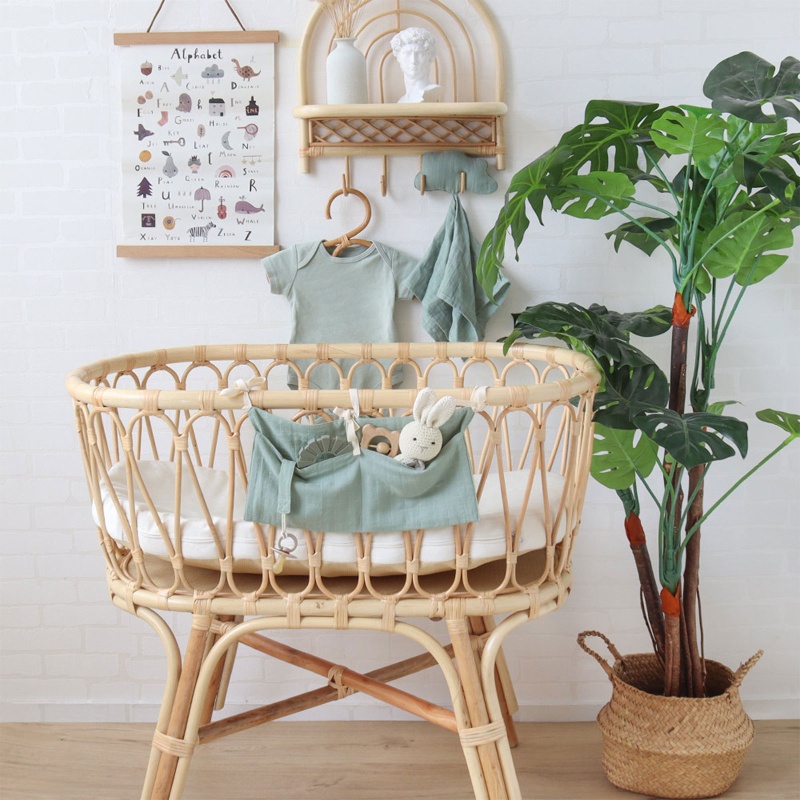 Túi Đựng Tã Lót Bằng Vải Cotton Có Khóa Kéo Sức Chứa Lớn Dễ Thương