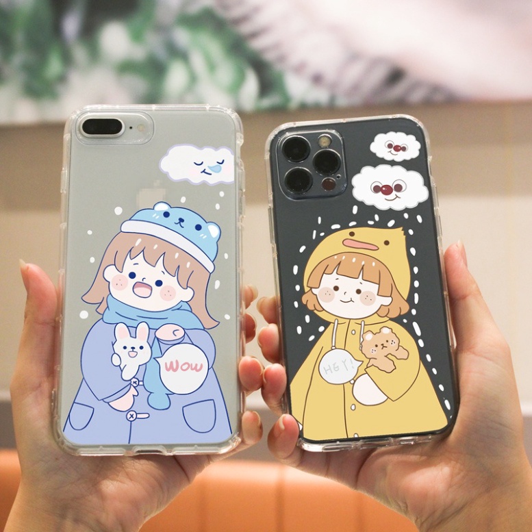 Ốp lưng iphone 6, 6s plus, 7 8 Plus, X, XS, XR, XSMAX, 11, 12, 13 PROMAX TRONG SUỐT EM BÉ MÙA ĐÔNG PKVN