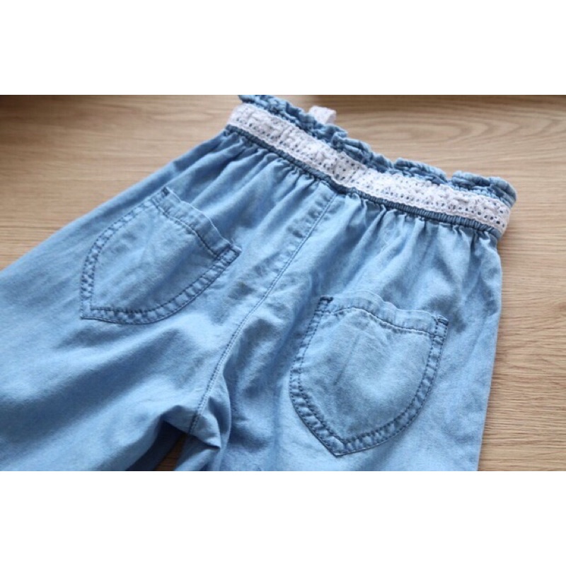 Quần bò giấy ống xuông bé gái