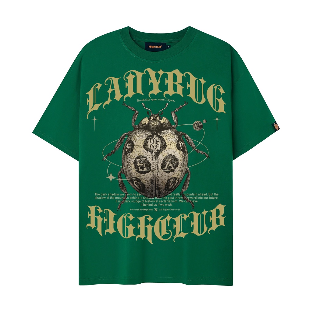 Áo Thun LADYBUG Tay Lỡ Unisex Nam/Nữ màu Nâu/Xanh Lá Cổ Tròn - HIGHCLUB Brand Chính Hãng