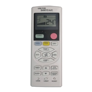 Remote máy lạnh SANYO 2 chiều nút hồng