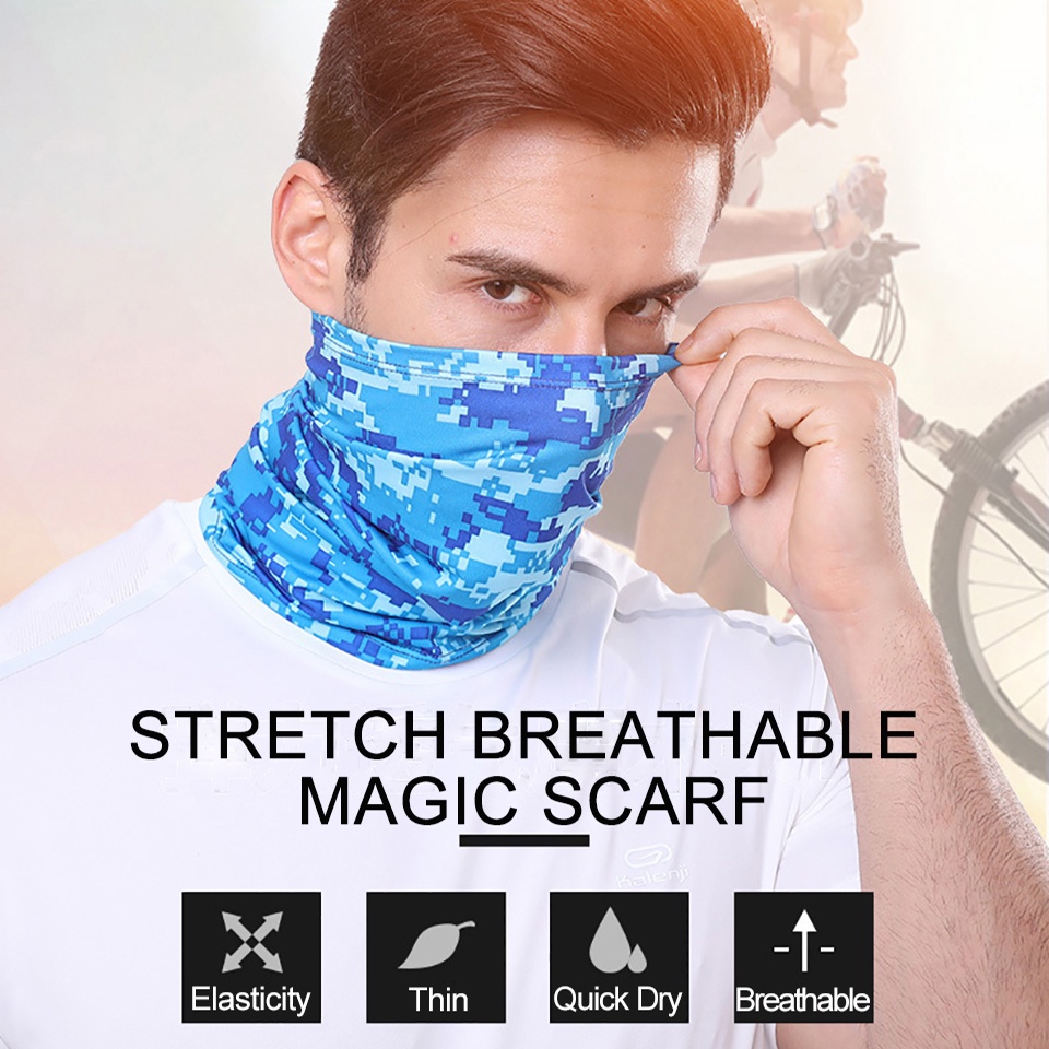Khẩu Trang Bandana Bằng Lụa Lạnh Thoáng Khí Chống Nắng Chống Gió Mùa Hè Cho Nam Nữ Hoạt Động Thể Thao Ngoài Trời