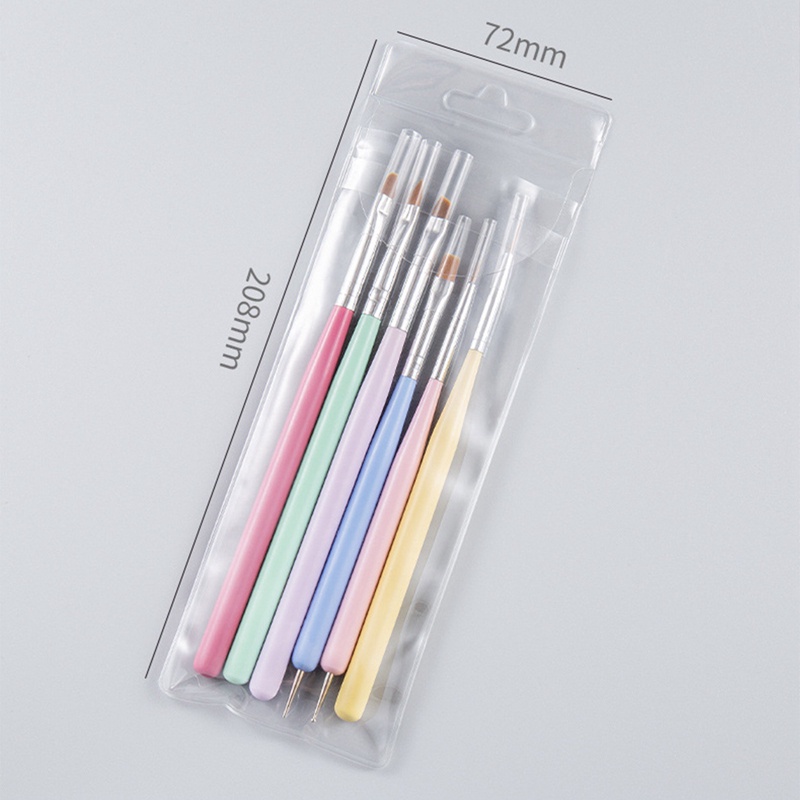 Bộ 6 Cây Bút Khắc Tạo Hình Móng Tay Hai Đầu Màu Sắc Macaron Kèm Bút Khắc