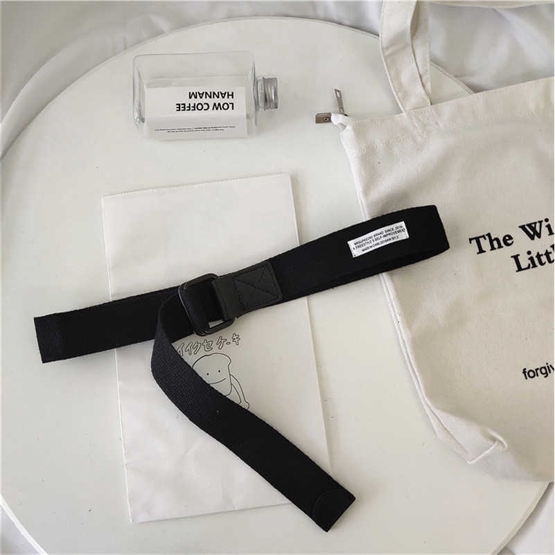 Thắt lưng vải canvas đai khóa đôi thời trang Hàn Quốc 28544