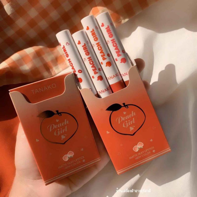 Set son thỏi Tanako Peach Girl Matte Silky Điếu thuốc