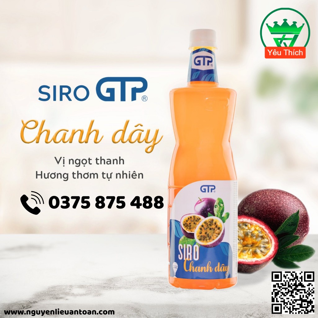 Siro Chanh Dây GTP 1.3kg Hương Vị Đậm Đà, Vị Ngọt Tự Nhiên